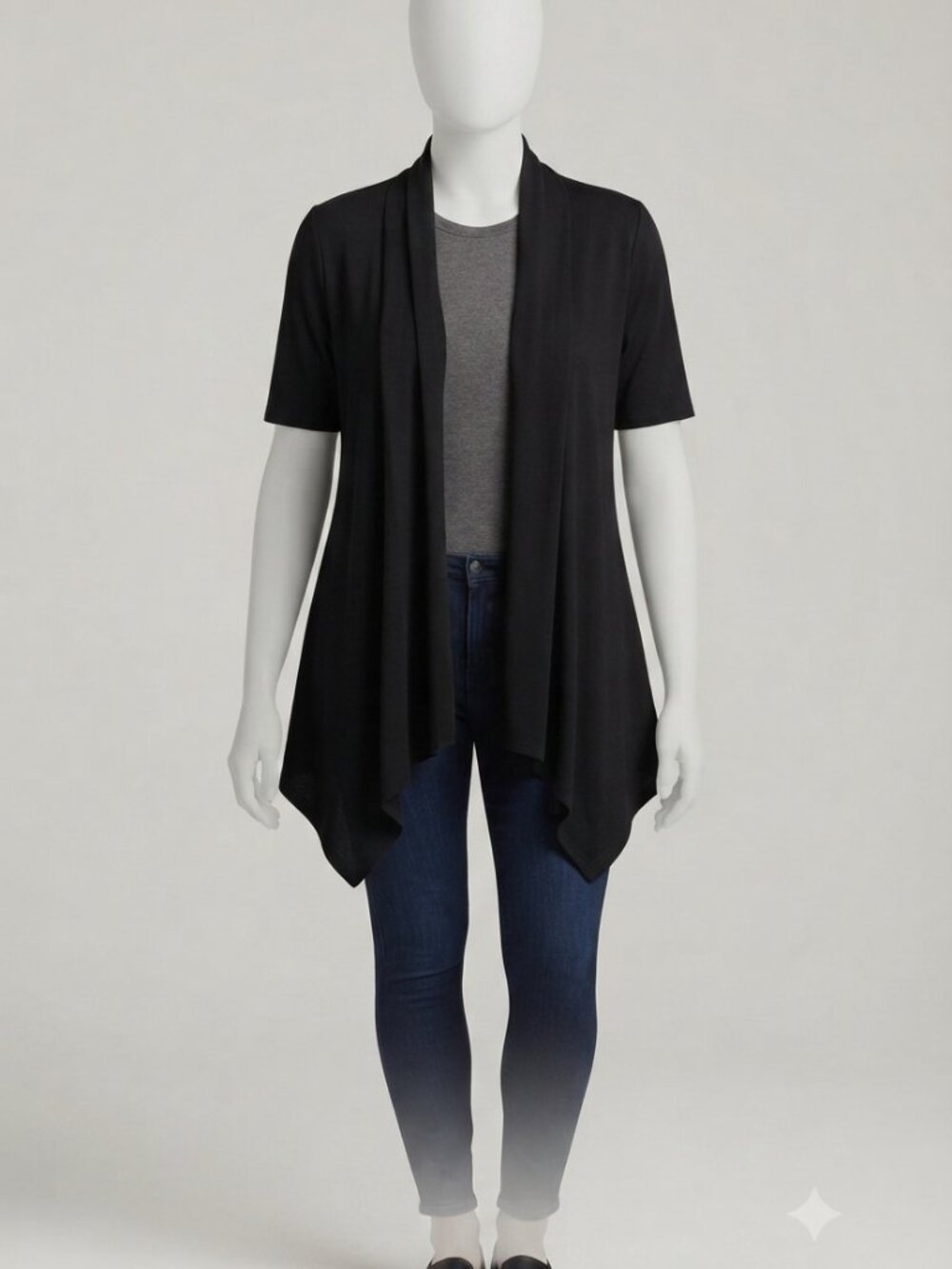 Chicos Travelers Cardigan Jacket Black Size 2